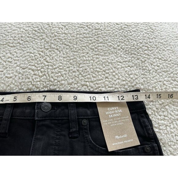 Madewell Curvy 10" High-Rise Skinny Jeans in Black Frost Women Size 27T - Picture 9 of 14